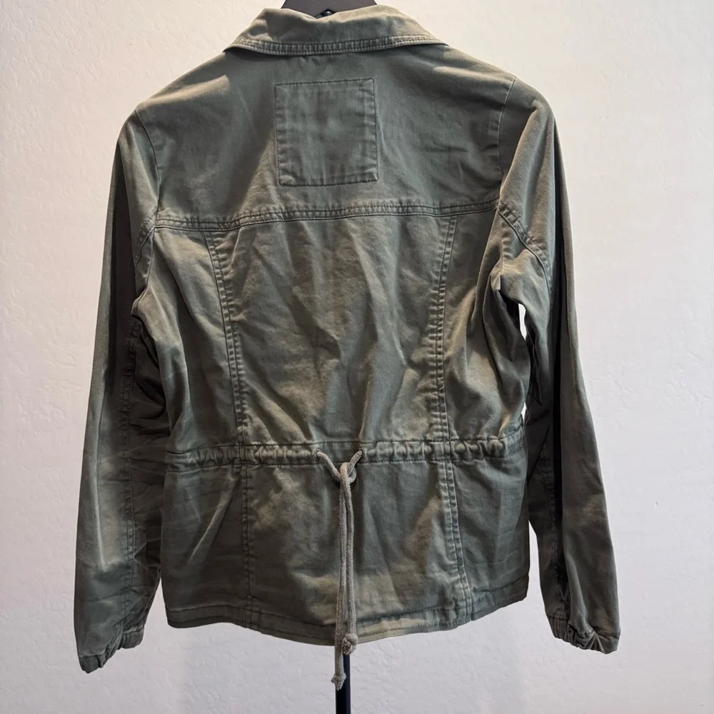 Hollister Women's Utility Jacket in Olive, Size‎ Medium Y2K
